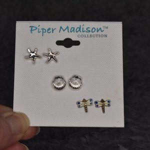 🔥 3/$15 Piper Madison Three Stud Earring Set